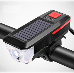 Lámpara de doble bocina de carga Solar, recargable vía USB, faro delantero de <span class=keywords><strong>bicicleta</strong></span> impermeable - Product Image 4