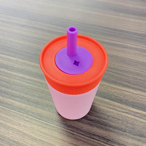 Vaso de acero inoxidable con aislamiento para niños OW12 resistente con tapas de paja reemplazables flexibles botella de agua fría y caliente - Product Image 1