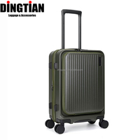 Valise de voyage pliable à ouverture frontale avec porte-gobelet, balance intégrée, compression sous vide et roues pivotantes USB