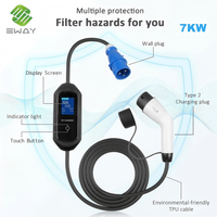 Nouveau chargeur EV portable 32A 7kW, charge rapide EVSE IP65 GBT avec câble de 5m