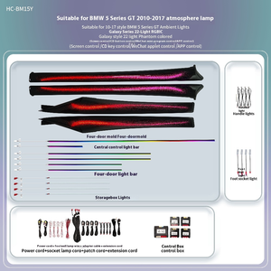 Pour <span class=keywords><strong>BMW</strong></span> Série 5 GT 2010-2017 : Éclairage d'ambiance dynamique à flux actif pour panneau <span class=keywords><strong>de</strong></span> <span class=keywords><strong>porte</strong></span>, remplacement 1:1, contrôle par écran/clé CD - Product Image 4