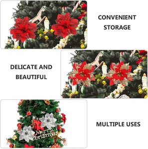 Fleurs artificielles multicolores pour l'intérieur et l'extérieur, décorations florales pour arbre de Noël, fleurs décoratives de Noël - Product Image 5