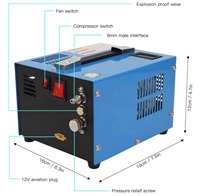 Compresseur d'air PCP 4500Psi/300Bar, pompe à air pour réservoir de paintball Pentachlorophenol, alimentation 12V DC ou 220V/110V AC