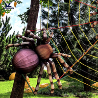 Lanterne en soie faite à la main en forme d'insecte, simulation d'araignée, lanterne LED pour festival, Halloween, parc à thème, spectacle de lumière au jardin botanique