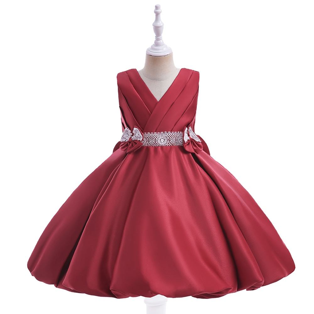 Robe de soirée fille MQATZ pour ans floral petits enfants rouge