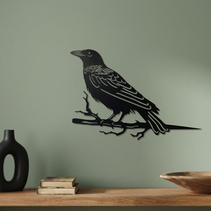 Décoration murale en métal en forme d'oiseau, découpée au laser, design minimaliste, forme irrégulière, faite à la main, à fixer au mur, pièce unique - Product Image 5