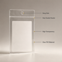 Sacs transparents en PVC, pochettes souples pour étiquettes de marque, étiquettes de col personnalisées, sacs en plastique en stock