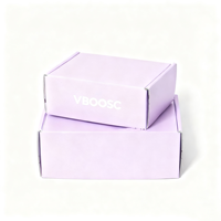 Boîte d'expédition en carton ondulé personnalisée avec logo, échantillon gratuit, pelliculage mat, écologique, pour cosmétiques, couleur rose et violette