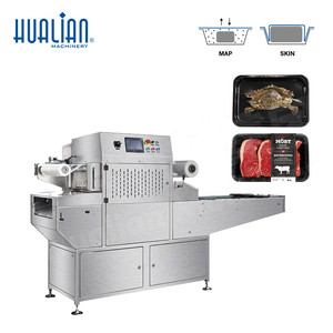 Machine de scellage automatique multifonction Hualian HVT-550A-3 pour barquettes alimentaires, idéale pour les contenants en plastique de repas frais, de plats rapides et de riz - Product Image 3
