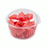 Bol à salade en plastique transparent 32DL avec couvercle en dôme, récipient jetable pour fruits, préparation de repas, pastèque et pâtes, vente en gros