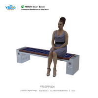 Conjunto de Mesa y Banco Solar Multifuncional con Batería Recargable para Áreas Turísticas, Jardines Comunitarios y Exteriores