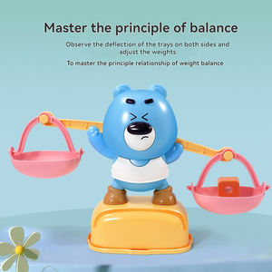 थोक प्यारा भालू प्लास्टिक गणित स्केल खिलौना बच्चों शैक्षिक स्टेम शेष मज़ा संख्या जोड़ और घटाव पशु प्रकार खेल के साथ खेल - Product Image 5