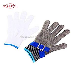 Gants de sécurité en maille d'acier inoxydable 304L 316L, résistants aux coupures, à cinq doigts, tailles XXS-XL, pour poignet, vente en gros - Product Image 6