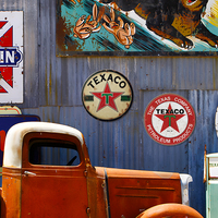 Juego de Letreros Metálicos Redondos Vintage, Decoración Retro para Pared de Garaje, Decoración para Cuarto de Hombre o Taller Automotriz