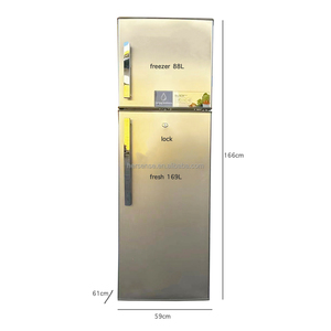 Double Door Fridge Top <b>Freezer</b> With Lock 220v Left/Right Door Open Free Nevara 257L Fresh & Cooler Household & Garage Use Midea - Product Image 1