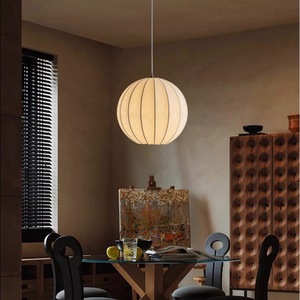 Lámpara colgante de seda de estilo japonés, ovalada, E27, Led, blanca, de un solo cabezal, para dormitorio, restaurante, casa de huéspedes - Product Image 3