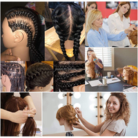 Tête de mannequin de coiffure professionnelle de 18 pouces à cheveux longs, 100 % cheveux humains naturels, avec support – Meilleure vente