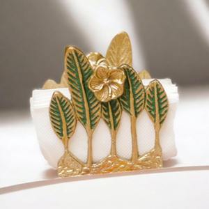 Servilletero Decorativo de Metal con Diseño Floral, Organizador de Mesa, Decoración Elegante para Mesa de Comedor, para Uso en el Hogar y la Cocina - Product Image 5