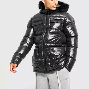 Oem Custom Down Coat Streetwear Thick Shiny Fur Hooded Down <strong>Jacket</strong> <strong>Puffer</strong> Coats Winter Bubble Shiny Mens <strong>Puffer</strong> <strong>Jacket</strong> - Product Image 1
