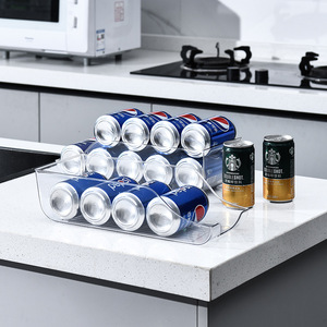 Transparent Pet <b>Plastic</b> Beverage Storage <b>Box</b> Rectangle <b>Large</b> Capacity Lightweight Fridge Organizer For Party Use - Product Image 1
