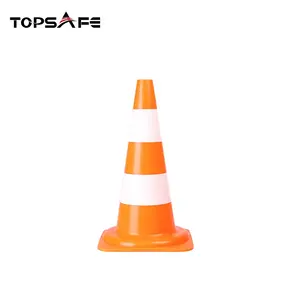 Cono stradale di traffico standard PE/PP arancione fluorescente di un pezzo per il mercato Eupore