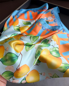 Lemon Print Satin <strong>Scarf</strong> for Women Silk Feel <strong>Square</strong> <strong>Scarf</strong> Fruit Pattern <strong>Scarf</strong> Italian Inspired Lemon <strong>Square</strong> <strong>Scarf</strong> 27 Inch OEM/ODM - Product Image 2