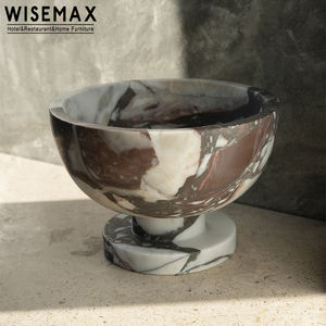 Cuenco decorativo de mármol natural para el hogar, bandeja redonda para servir comida, cuencos de decoración para mesa - Product Image 4