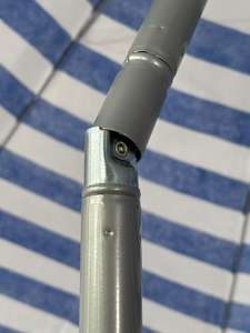 Sombrilla para exteriores, sombrilla para playa, rayas, jardín, patio, grande con logotipo imprimible, paraguas publicitario con azul y blanco - Product Image 4