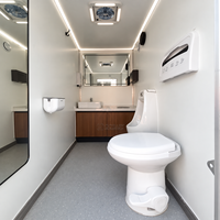 Remorque de toilettes mobiles Goeasy entièrement équipée avec lavabo extérieur et indicateur de niveau de réservoir