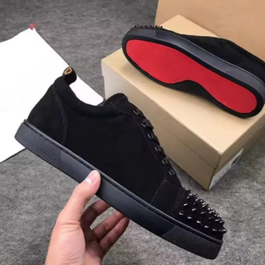 <span class=keywords><strong>Sneakers</strong></span> da <span class=keywords><strong>uomo</strong></span> e da donna con fondo rosso di design alto e stile retrò con punte scarpe Unisex di marca famosa in colore rosso nero - Product Image 3