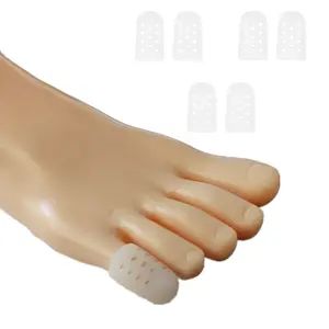 Protectores de silicona para dedos de los pies, funda transpirable de 3 tamaños con orificios para aliviar las ampollas de los callos, martillo, reducción de fricción