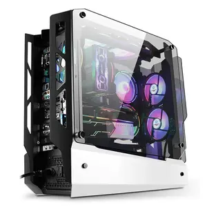 كيسة RGB رائعة بتصميم أنيق لأجهزة الكمبيوتر الشخصية وأجهزة سطح المكتب والكمبيوتر الشخصي ATX كيسة كاملة للألعاب