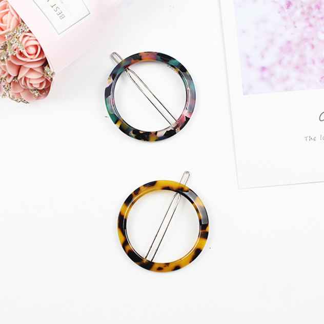 Модные круглые заколки для волос из ацетата в Корейском стиле на заказ, круглые заколки для волос, розовая Заколка-невидимка для девушек, Красивая большая заколка для волос для женщин