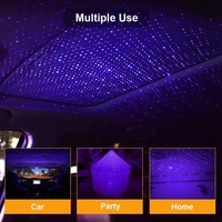Luz de Techo de Coche Estrellada, Proyector Láser LED de Ambiente para Interior, Lámpara de Decoración Automática USB, Luz de Estrellas para Coche