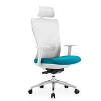 Chaise de bureau ergonomique PM-3069, design contemporain, appui-tête réglable, soutien lombaire, maille respirante pour la maison, le bureau et l'école