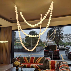 Hiện Đại Đế chế phong cách hình bầu dục Đèn chùm tùy chỉnh điều khiển từ xa ngành công nghiệp ánh sáng Scandinavian thiết kế cho sảnh khách sạn tiệc giá - Product Image 1