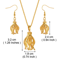 Colliers et boucles d'oreilles Mayotte pour femmes - Bijoux plaqués argent et or, motif floral, cadeau de fête # 384306