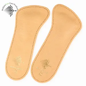3/4 Orthotic High Arch Support Genuine Sheepskin Leather Orthopedic Insoles For Flat Feet and Plantar Fasciitis