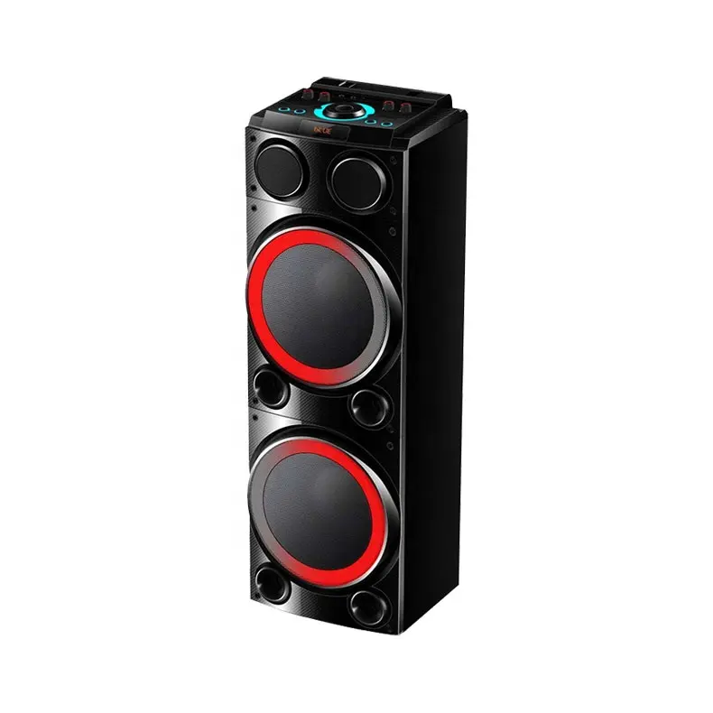 Speaker Baterai Isi Ulang 2019 Subwoofer Ganda 10 Inci, Speaker Troli Tarik Jalan dengan Gigi Biru