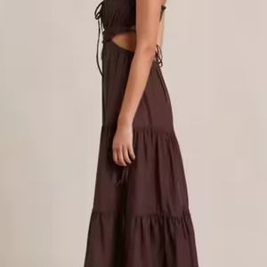 Nuevo Vestido de Playa de Verano de Alta Calidad, Sexy, con Tirantes Finos, Escote en V, Espalda Descubierta, de Lino y Algodón, Maxi Vestido Modesto - Product Image 5