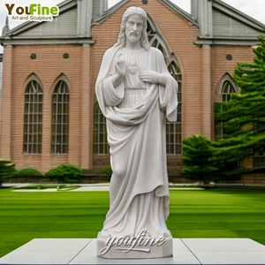 YOUFINE - Escultura Religiosa <span class=keywords><strong>de</strong></span> Cristo, Estatua del Sagrado <span class=keywords><strong>Corazón</strong></span> <span class=keywords><strong>de</strong></span> Jesús, Tallada a Mano, <span class=keywords><strong>de</strong></span> Tamaño Real, para Decoración <span class=keywords><strong>de</strong></span> Iglesias, <span class=keywords><strong>de</strong></span> Mármol Católico - Product Image 4