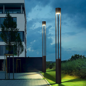 Lampadaire de jardin LED extérieur moderne, corps en laiton, abat-jour en verre, IP66, 2700K, blanc chaud doux, AC 220V, éclairage solaire à détecteur de mouvement - Product Image 4