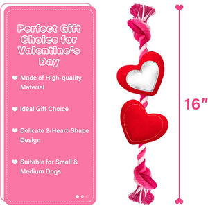 Giocattoli in Corda Personalizzabili e Resistenti per Animali Domestici con Cuore Peluche Sonoro, Giocattolo per Cani da Tiro alla Fune, Simpatici Regali di San Valentino per Cani di Piccola e Media Taglia - Product Image 3