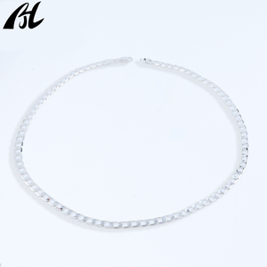 H560 <strong>Silver</strong> <strong>Necklace</strong>, Thin Curb Chain, Minimalist Simple Link, <strong>Choker</strong> for Unisex, Daily Commute Versatile - Product Image 4