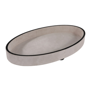 Vassoio Decorativo Rotondo Minimalista in Camoscio per Centrotavola, Elegante Vassoio d'Accento per Casa, Camera da Letto, Bagno, Vanità - Product Image 3