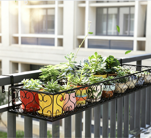 <span class=keywords><strong>Jardinière</strong></span> rectangulaire en métal noir à suspendre, pot <span class=keywords><strong>de</strong></span> fleurs en fer avec crochets <span class=keywords><strong>pour</strong></span> balcon et jardin extérieur - Product Image 5
