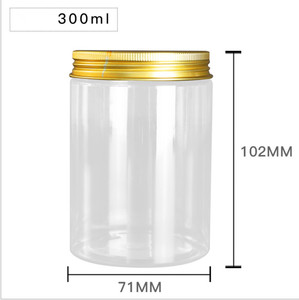 Berbagai Ukuran 50ml hingga 1000ml Stoples PET Transparan/matt 100ml 120ml 200ml 250ml 500ml 1000ml Stoples Plastik PET dengan Tutup Emas - Product Image 3