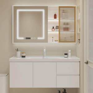 Mueble de Baño Moderno de Madera Maciza, Estilo Minimalista, con Lavabo Integrado para Balcón y Baño <span class=keywords><strong>Pequeños</strong></span> - Product Image 2