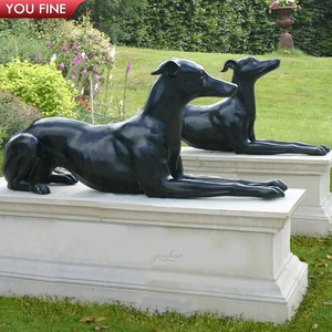 YOUFINE - Estatua de Perro Sentado Elegante de Bronce Fundido a Medida, Adorno Artístico de Galgo <span class=keywords><strong>Italiano</strong></span> para la Entrada de la Villa y Decoración del Jardín - Product Image 3
