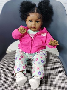 Weihnachts geschenkset Bebe Reborn Em Silikon Menina Echte Bonecas Baby puppen Lebendige Afro amerikaner Schwarze Puppen 60CM - Product Image 3